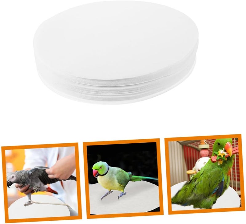FONDOTIN 100pcs Round Bird Cage Liners Absorbent Parakeet Cage Cushions for Pet Birds Breathable Non-Toxic Accessories Easy Cleanup and Leak-Resistant Pads for Parrots - Image 2